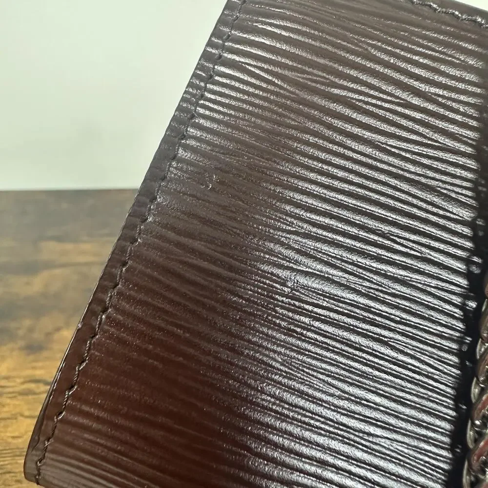 Louis Vuitton Epi Crossbody Bag Womens Small Brown Leather France Chain Strap